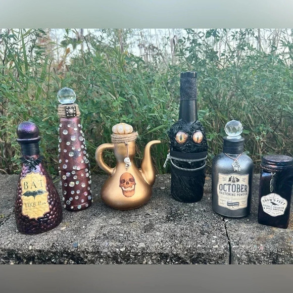 NEW Potion Spell Genie Bottle - Apothecary Skull/Skeleton Jar Halloween Home - Picture 12 of 12
